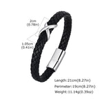 Infinity läderarmband herr – svart & rostfritt stål