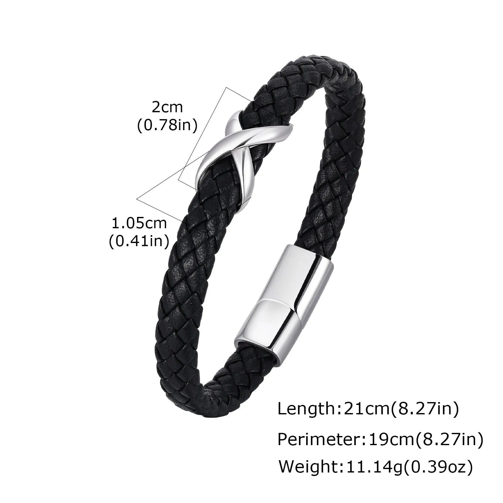 Infinity läderarmband herr – svart & rostfritt stål