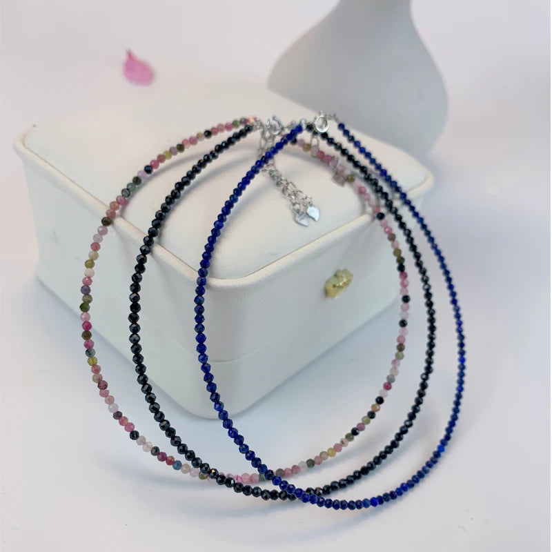 Fotlänk i 925 sterling silver med turmalin 24–27 cm
