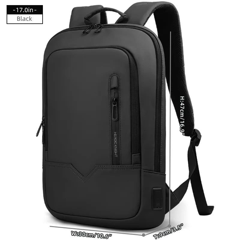Heroic Knight slim datorryggsäck 15,6–17 tum med laddningsport