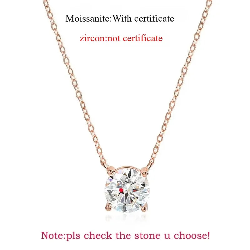 Halsband dam – moissanite halsband i roséguld i guldton
