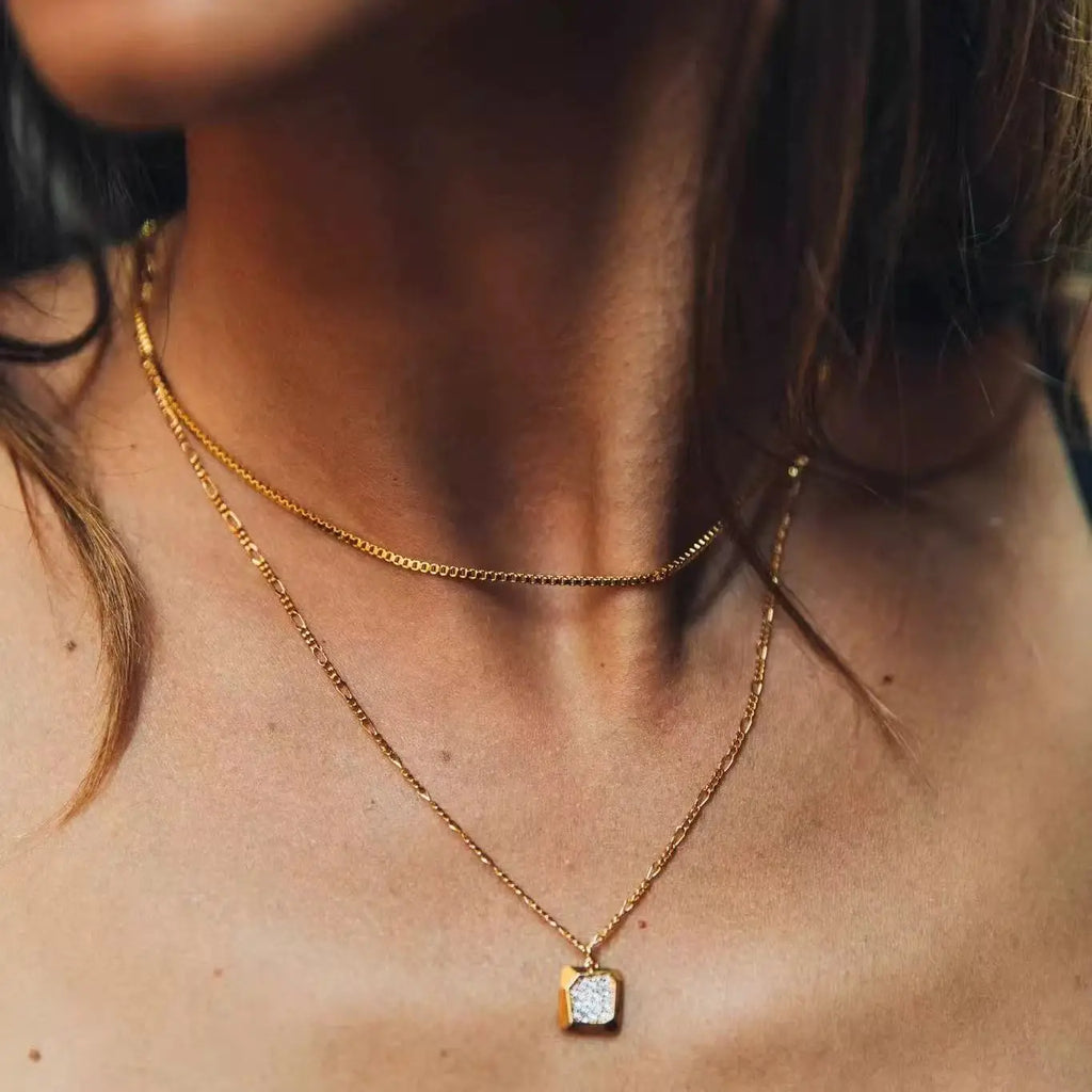 Halsband dam – tunt box chain halsband cc-inspirerade