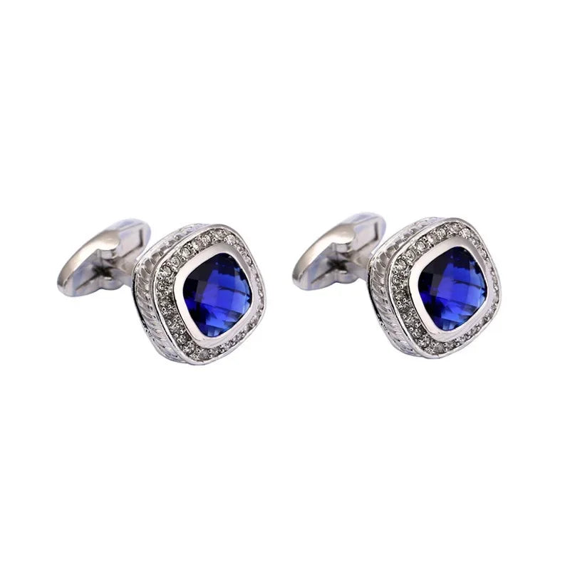 Manschettknappar Lyx – Silver & safirdetalj