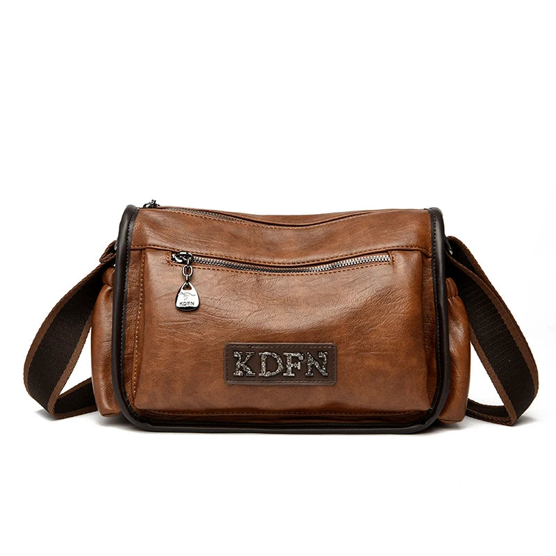 Retro Boston‑väska i PU‑läder – dam axelväska i klassisk stil