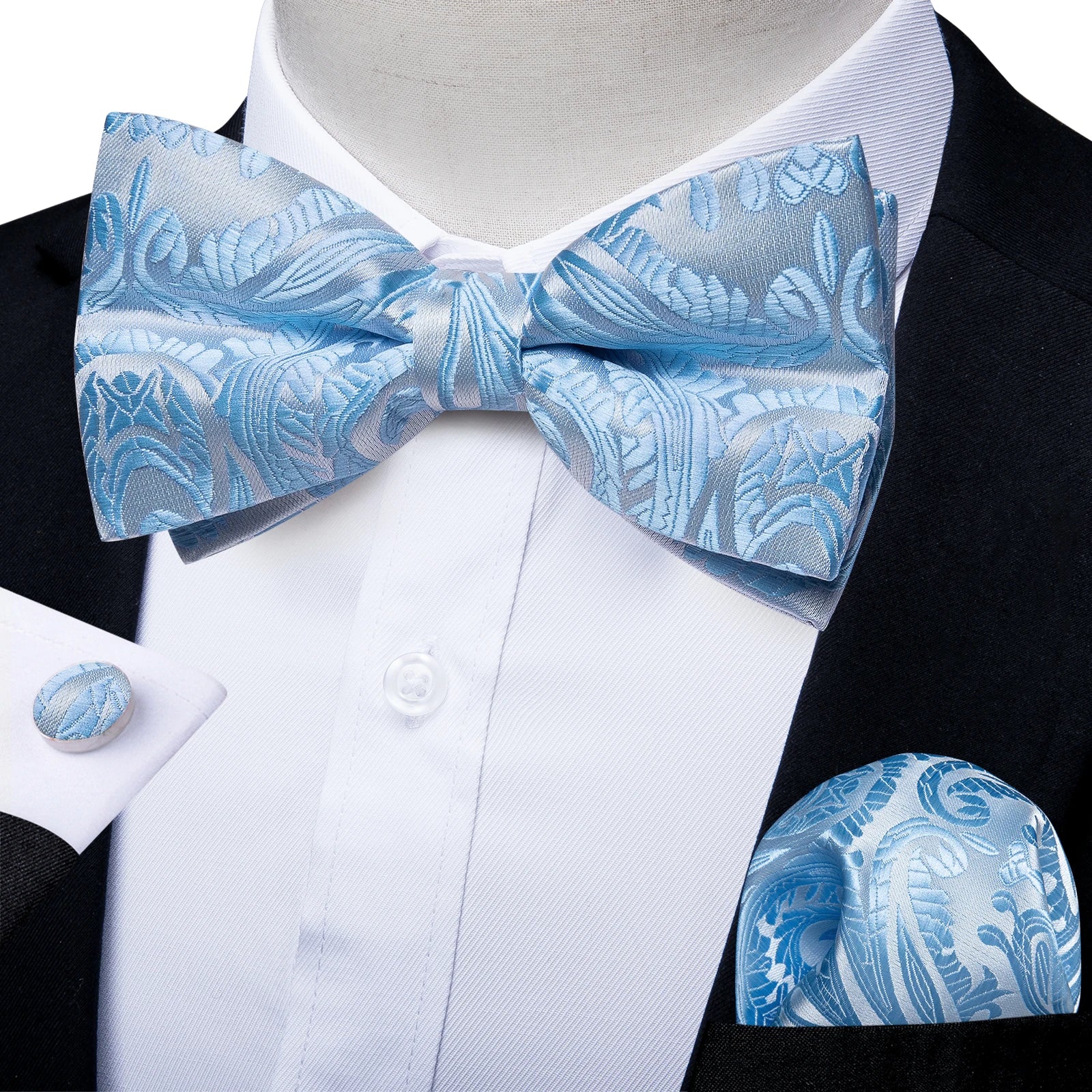 Flugset paisley herr – fluga, näsduk & manschettknappar