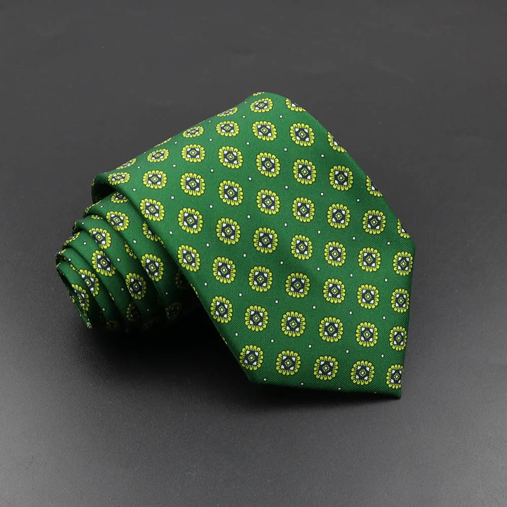 Slips herr 7,5 cm – färgglad prickig & floral