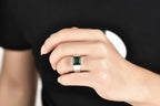 CHARMING herrring i 925 silver med labbodlad smaragd 4,8 ct