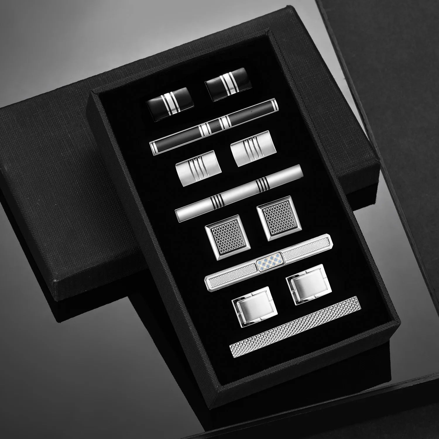Slipsnålar & manschettknappar set – 4-pack