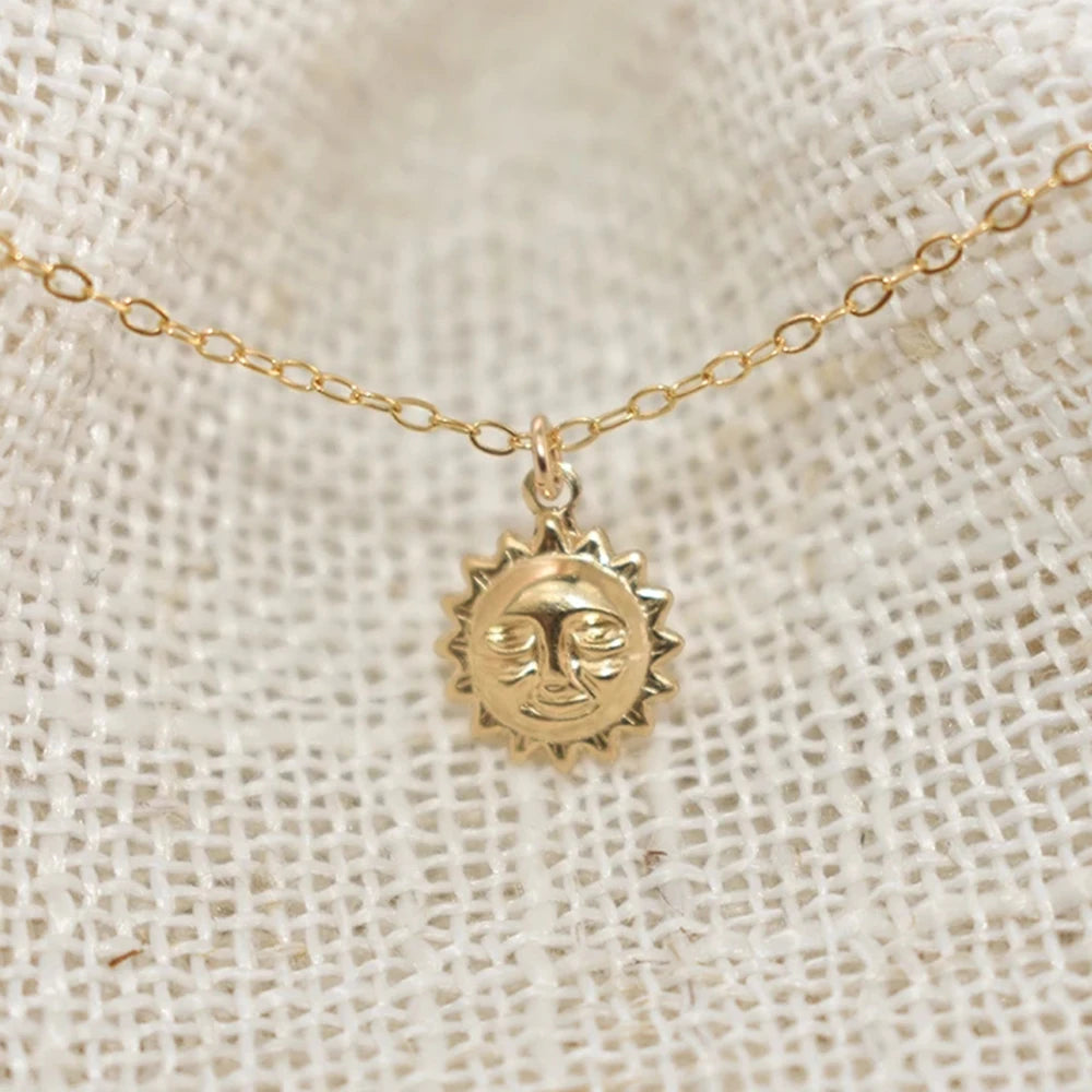 Guld choker halsband dam – solhänge