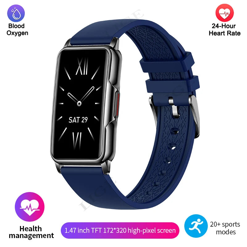 LIGE Smartwatch Dam 1.47” – Bluetooth-samtal & hälsa