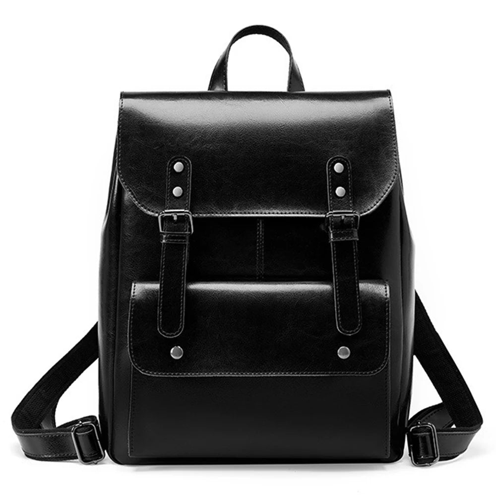 ZENCY ryggsäck dam i äkta läder med laptopfack 14 tum