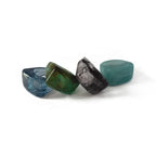 Vintage ring i resin & akryl – Geometrisk fyrkantig design för dam & herr