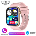 LIGE Smartwatch 1.85” – Bluetooth-samtal & temperaturmätning