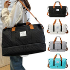 Quiltad weekendbag dam i lätt nylon med axelrem