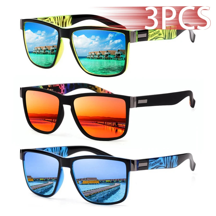 3-pack Fyrkantiga Solglasögon – UV400 Unisex Trend