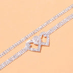 Fotlänk dam silver – cubic zirconia kedja