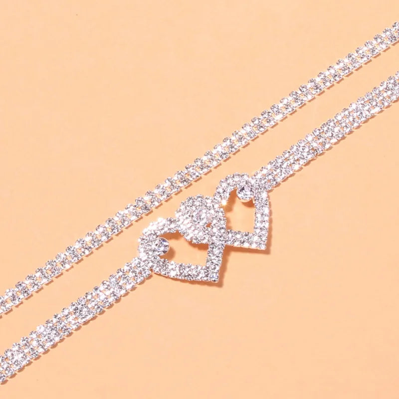 Fotlänk dam silver – cubic zirconia kedja