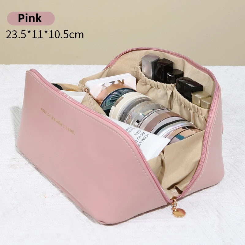 Rymlig necessär i PU med dragkedja – kosmetikväska för resa och vardag