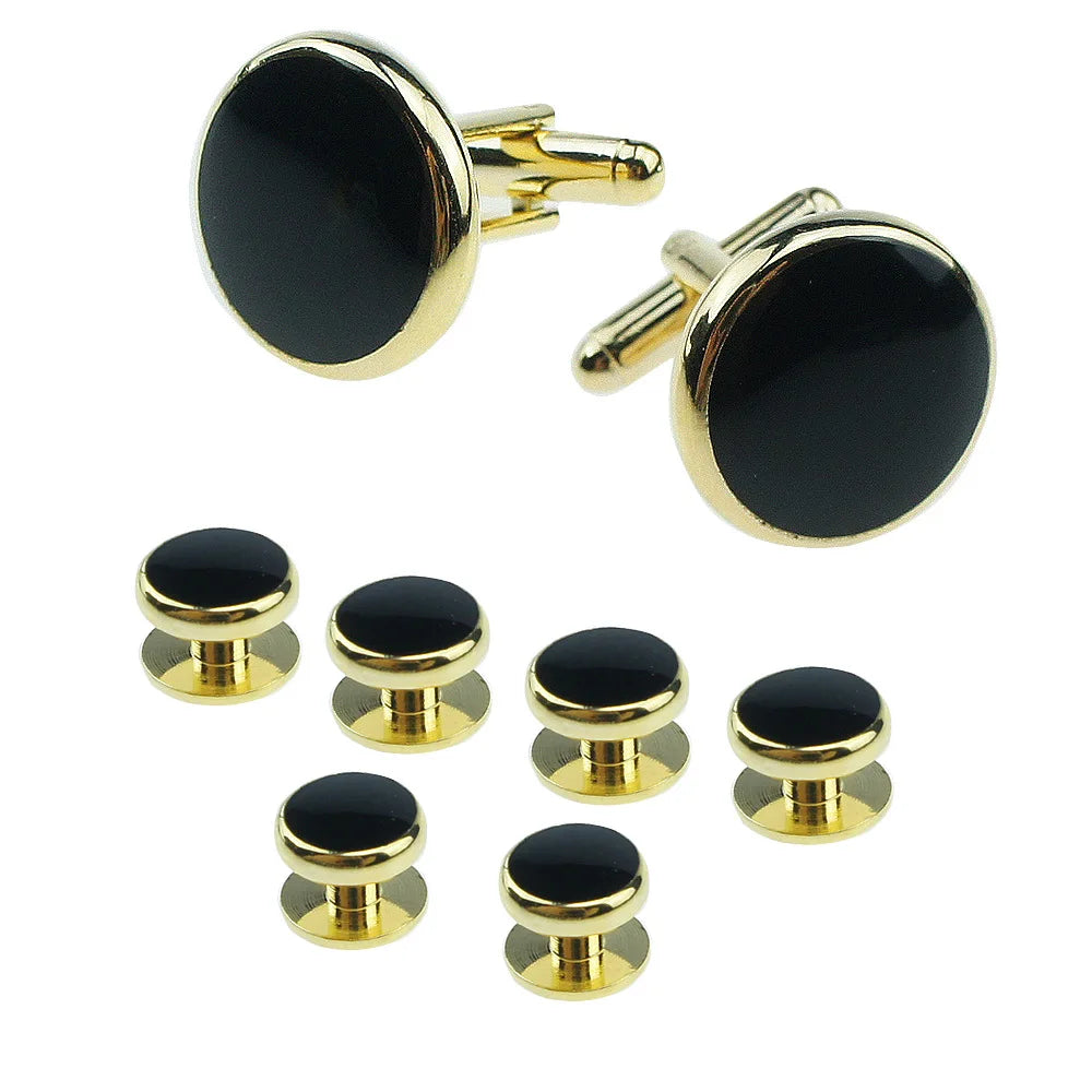 Trendiga manschettknappar – 8‑pack i kopparlegering