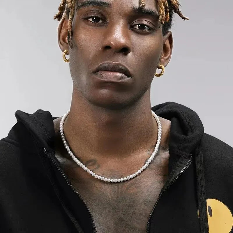 Pärlhalsband för herr – Handgjort med pärlor