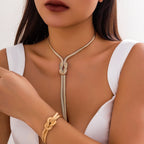Vintage smyckesset i guld – Halsband och armband för bröllop