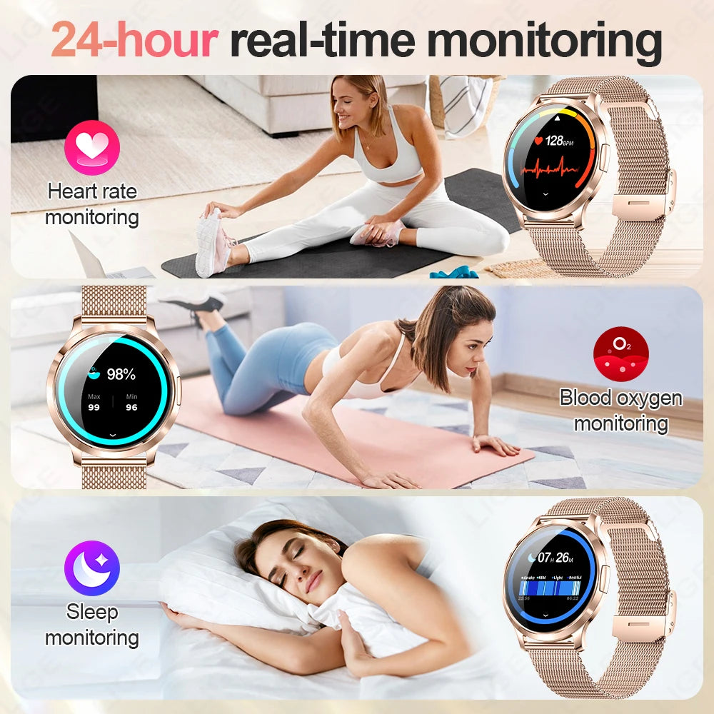LIGE Dam Smartwatch 1.32” – AMOLED & pulsmätning