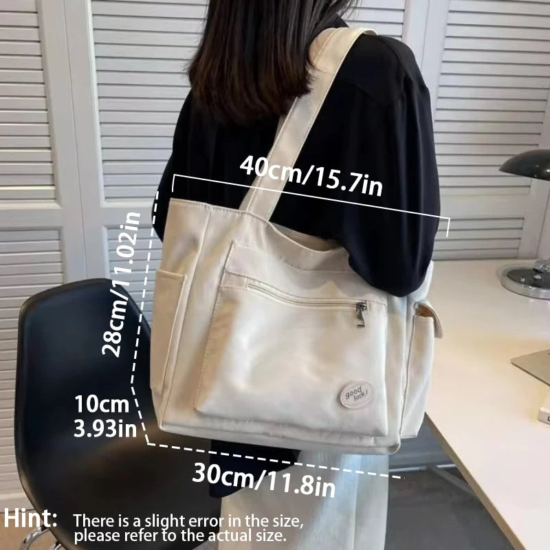 Canvas tote bag med stor kapacitet
