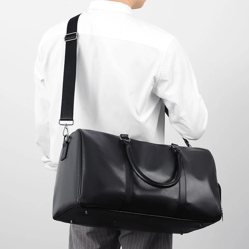 Unisex weekendbag i PU-läder med separat skofack