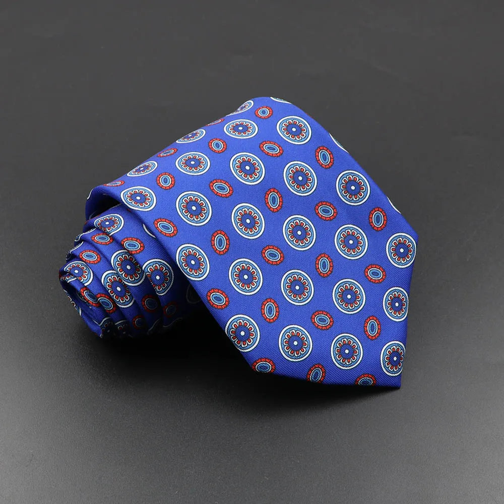 Slips herr 7,5 cm – färgglad prickig & floral