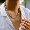 Träpärlhalsband herr – kort choker med vintagekänsla
