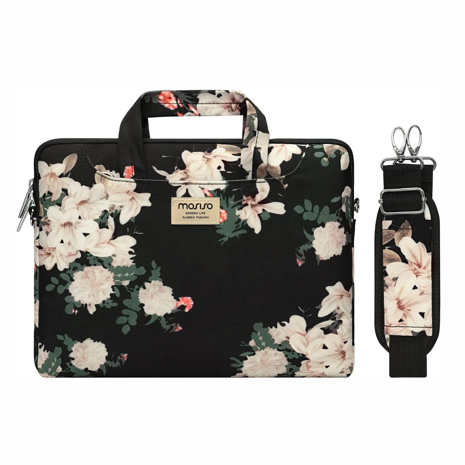 Laptopväska 13–17,3 tum – axelväska i canvas för MacBook & PC