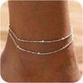 Fotlänk dam set silver – justerbar multilayer