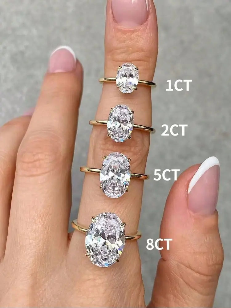 Ring dam – oval ring med kristall ovala