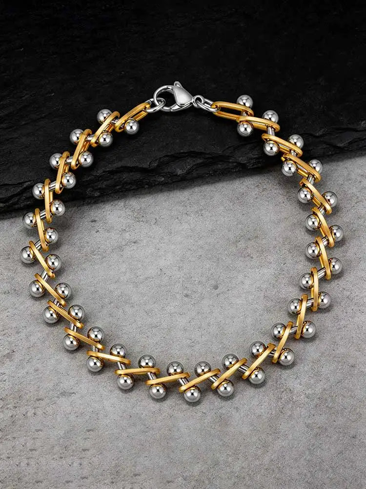 Meaeguet armband dam i guld och silver – minimalistiskt tvåtons armband
