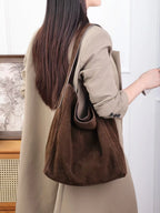 Mockaväska dam stor – suede tote
