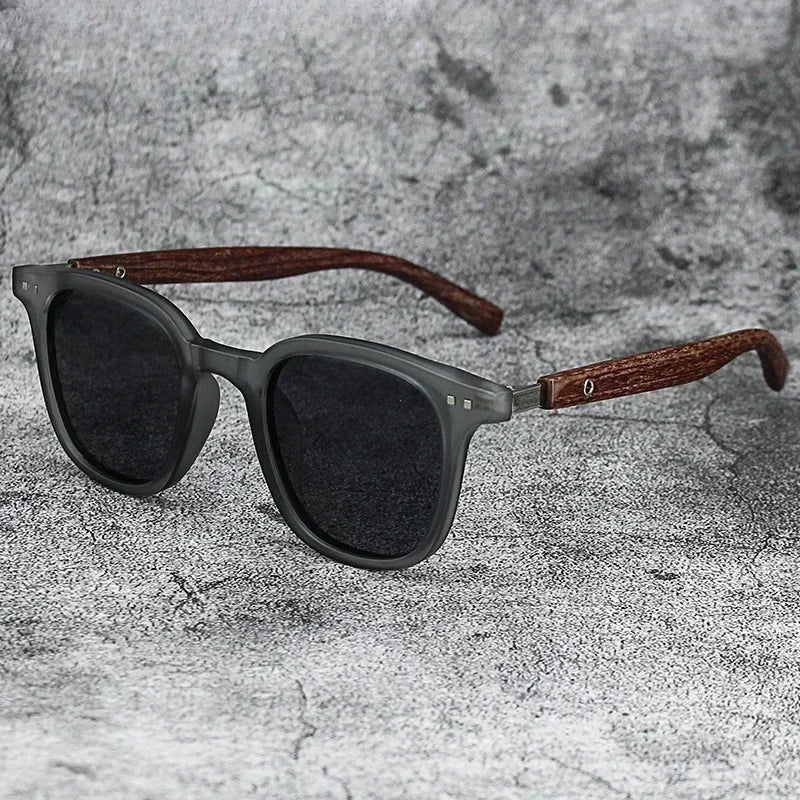 Retro Solglasögon Trälook – Polariserade UV400 Unisex