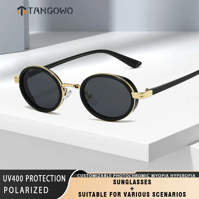 Y2K Ovala Solglasögon – steampunk-inspirerade UV400 unisex