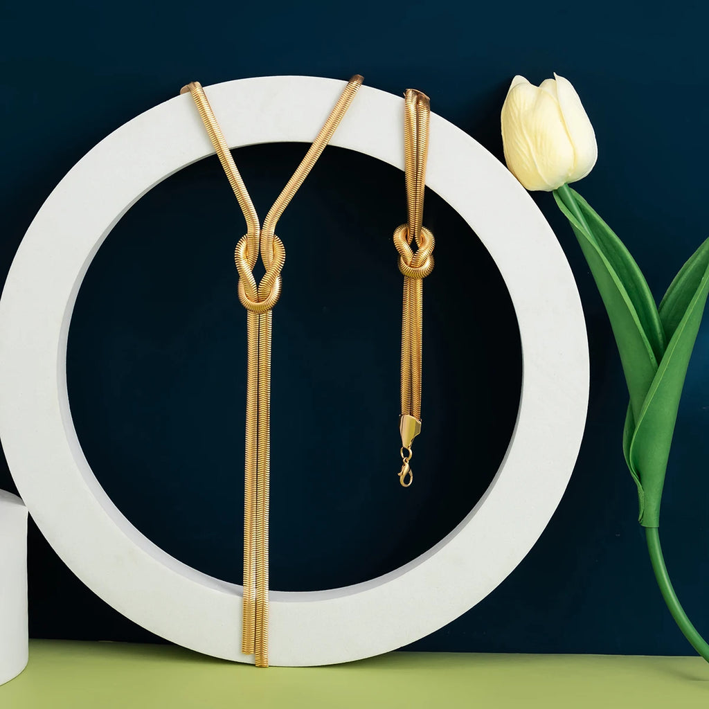 Vintage smyckesset i guld – Halsband och armband för bröllop