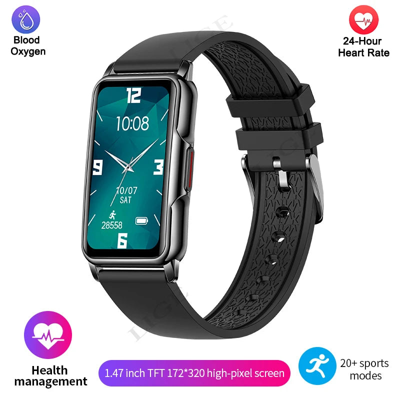 LIGE Smartwatch Dam 1.47” – Bluetooth-samtal & hälsa