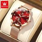 OLEVS 5530 Damklocka Roséguld – elegant kvartsklocka