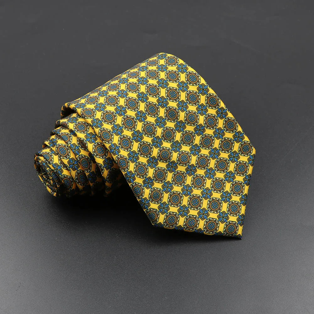 Slips herr 7,5 cm – färgglad prickig & floral
