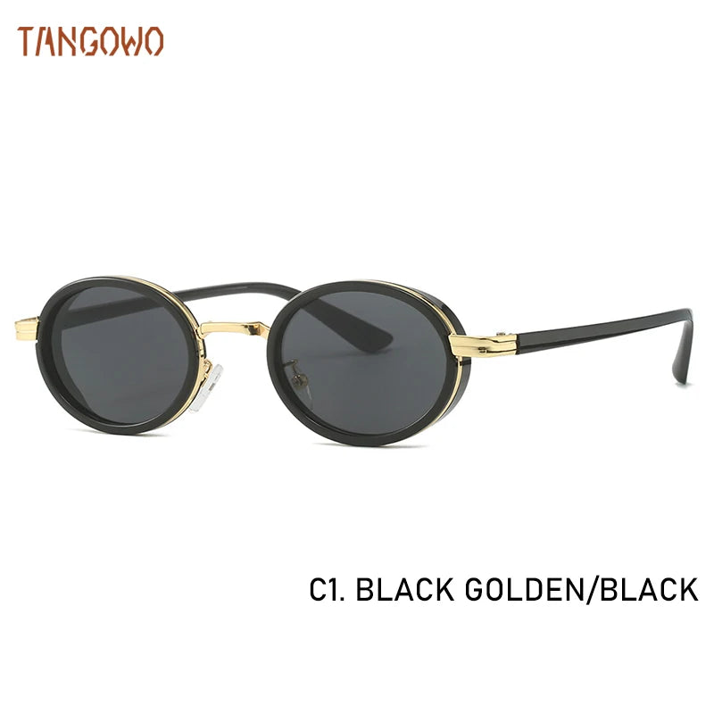 Y2K Ovala Solglasögon – steampunk-inspirerade UV400 unisex