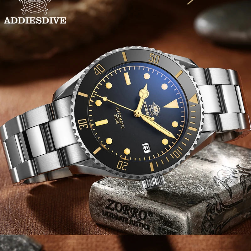 ADDIESDIVE AD2101 automatisk herrklocka – Safirglas, 200 m