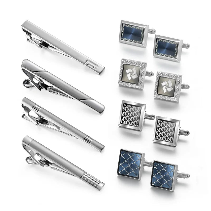 Slipsnålar & manschettknappar set 4-pack – lyxigt presentset herr
