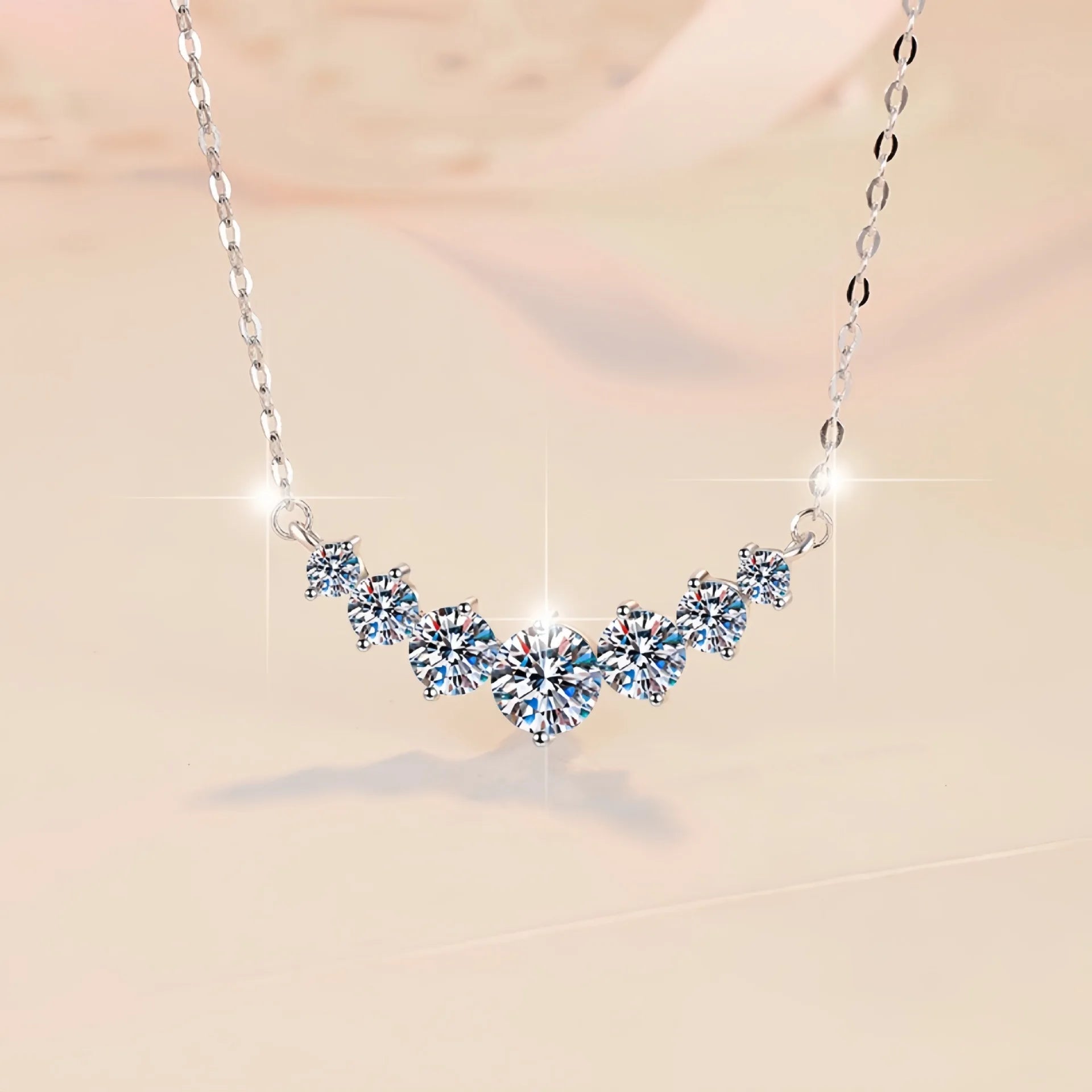 925 sterling silver halsband dam med zirkon – elegant cirkelhänge