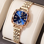 SKMEI Damklocka L7090 – Elegant fyrkantig klocka i rostfritt stål