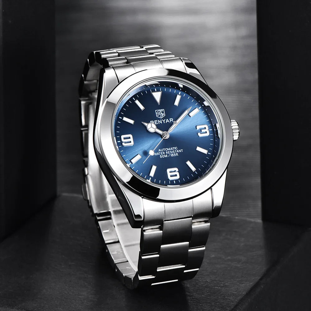 Automatisk herrklocka 41mm – klassisk design & 50m vattentät