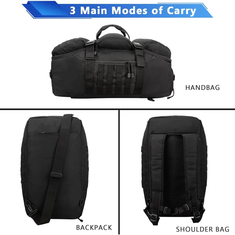Militär duffelbag / weekendbag 80L – 3-i-1 multifunktion