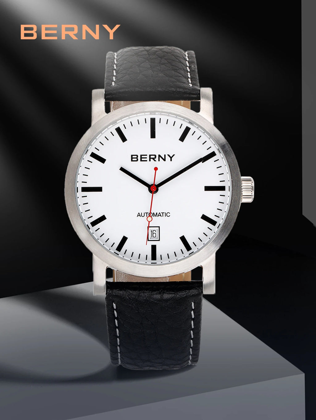 BERNY Schweizisk automatisk herrklocka – Safirglas