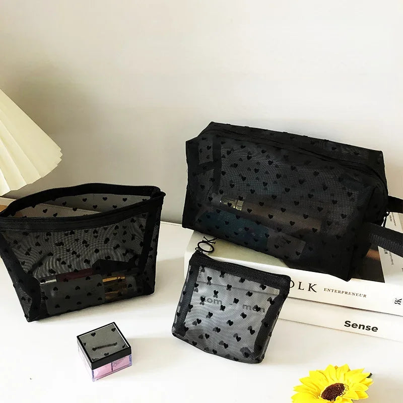 Necessär dam – hjärtformad sminkväska portabel